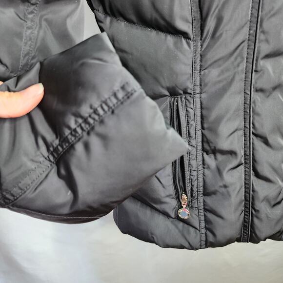 Calvin Klein Women's Black Down Puffer Zipper Front Jacket Size M Hooded - Picture 4 of 16